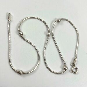 925 Sterling Silver Snake Chain Ankle Bracelet 10 inch Long with 4mm Balls